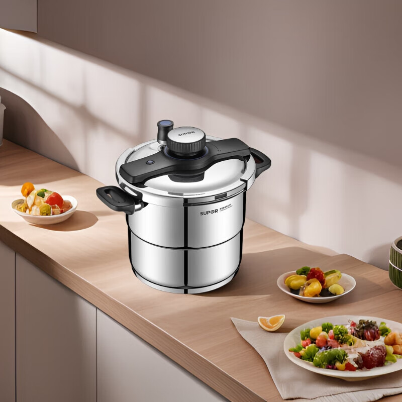 �ղ�����SUPOR����ѹ������ѹ�������׿���������100kPa˫����������304����ֹ� �����-�������� 22cm 7.2��