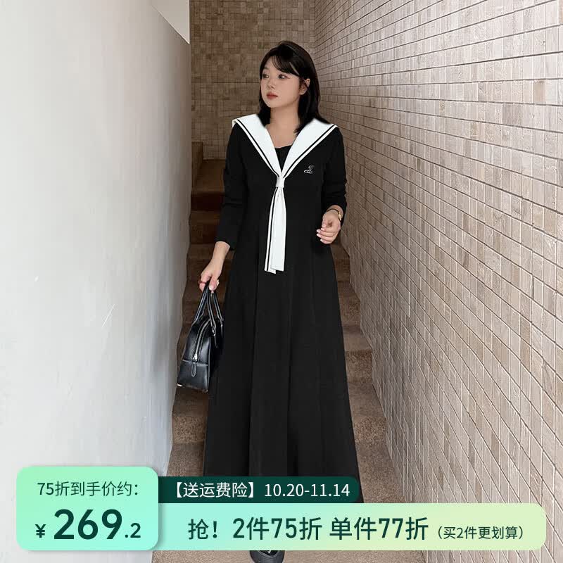 Ω�Ѵ���Ůװ����ȹ��������װ�ӷʼӴ���Ƹ�ѧԺ������ȹ�� ��ɫ�ӳ��� XL ������ƫ�� ����130-150��