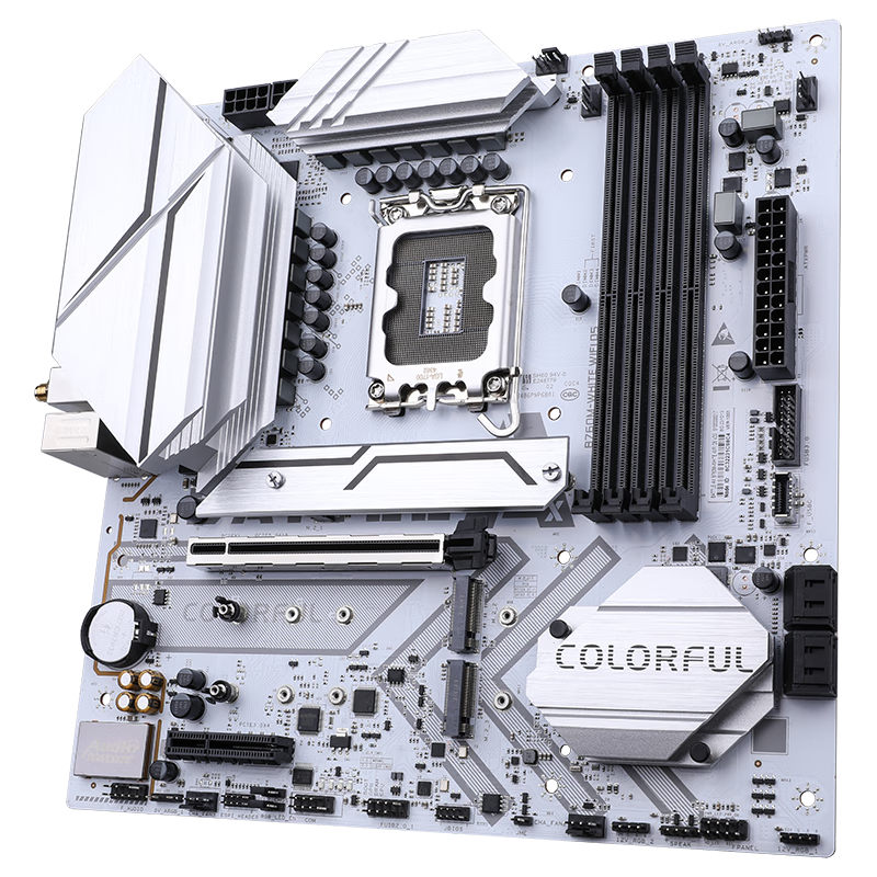 �߲ʺ�B760M D5 ֧��Ӣ�ض� ���12�� 13�� 14��CPU 12600KF/12490F/13600KF/14600K��Ϸ̨ʽ���������� B760M-WHITE WIFI D4�����ս���� 769Ԫ