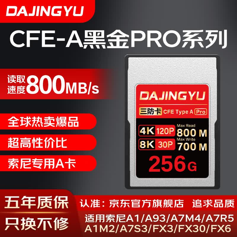 DAJINGYUcfa CFexpress Type A洢 CFE-Aרڴ濨ٴ濨 a1 A7 FX3 FX6 ȼ Լ۱ȡCFE-Aڽ-256G ٷ