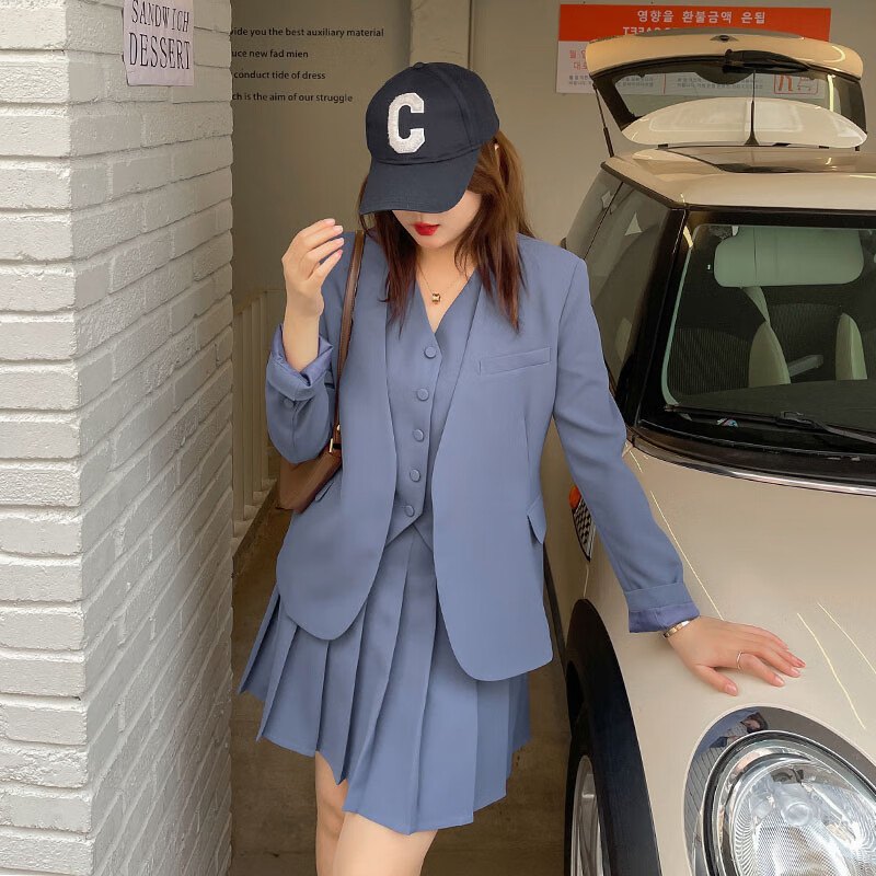 Ω�Ѵ���Ůװ��װ��������װ�ӷʼӴ��ڶ����������װ��޶�ȹ ����ɫ��װ������+����+ȹ�ӣ� 2XL ������ƫ�� ����150-170��