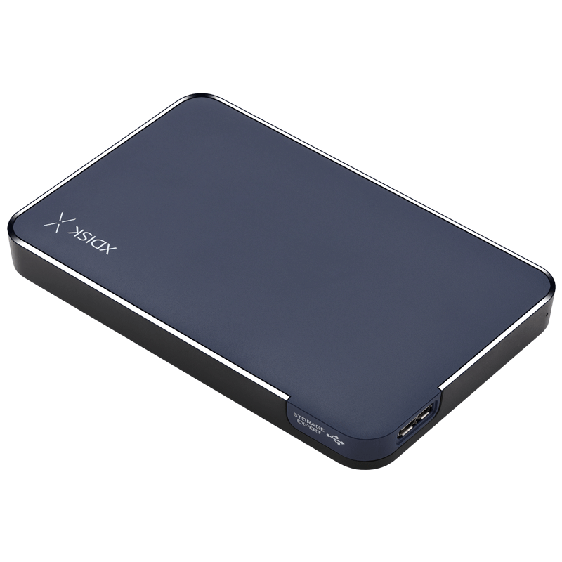 小盘(XDISK)500GB USB3.0移动硬盘X系列2.5英寸深蓝色 商务时尚 文件数据备份存储 高速便携 稳定耐用
