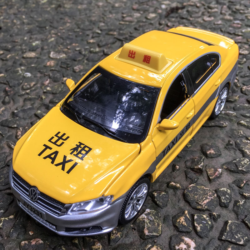 儿童小孩玩具合金玩具车模型仿真大众朗逸出租车汽车玩具男孩玩具收藏摆件 黄色朗逸出租车