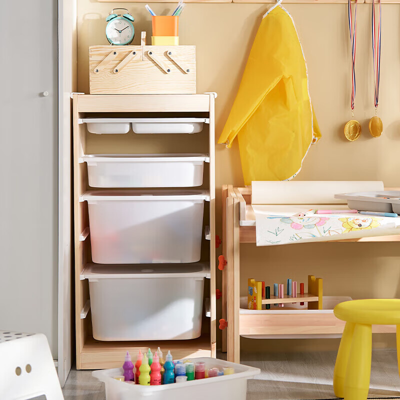 �˼ң�IKEA��TROFAST�淨���������ɺж�ͯ��ߴ�������������ֲ�ѧ������ ��ɫ������42x30x23cm 17.9Ԫ