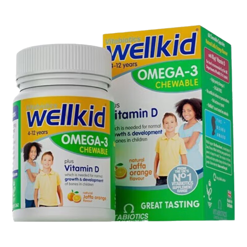 Vitabioticsޱ������Ӣ����ͯ��������DHA����ͽ���ά����D Omega3 ����ζ ��ͯ���;׽�60�� Ч��27.1