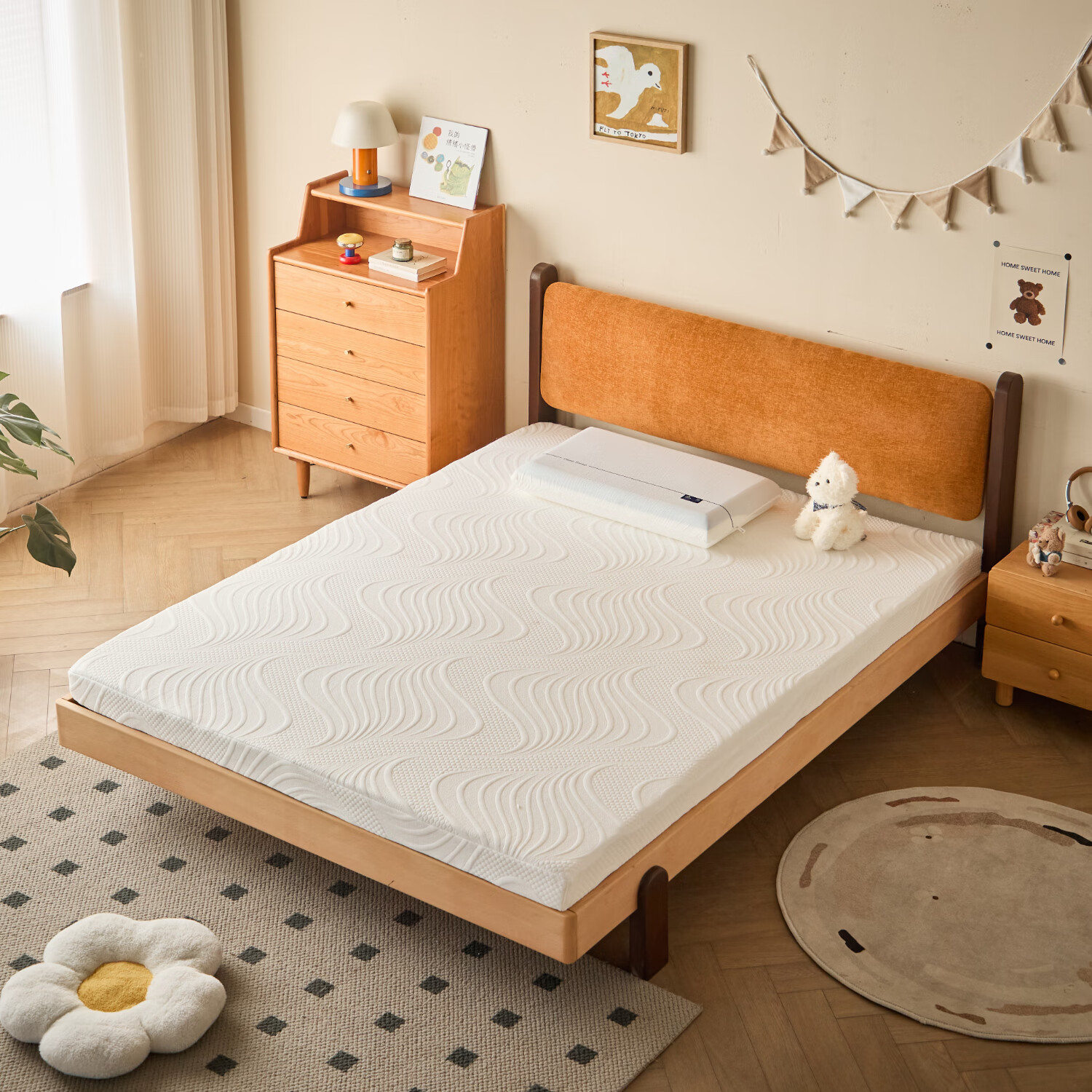 ����ŷ���ú��ല������޴��������״�������Ӻ��൥˫�˴��� 10cm���ɫ�Ứ���� 180cm*200cm��˳����� ˯�����⡿