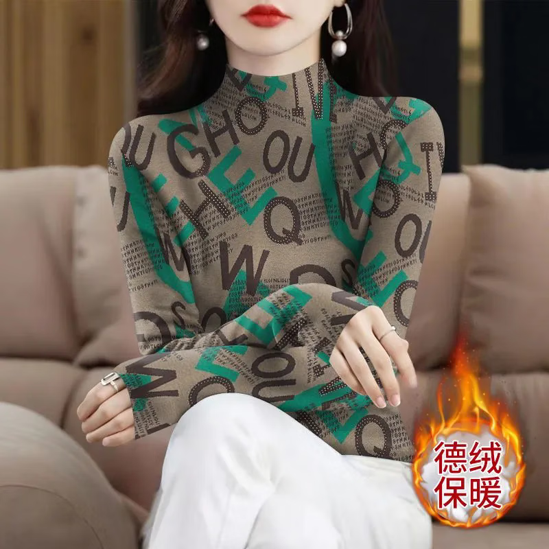 ����������Ů������ů2025�¿��ﶬ�����ް����T��Ůװ����ӡ������ B21�����#������ĸ L ��������95-110��