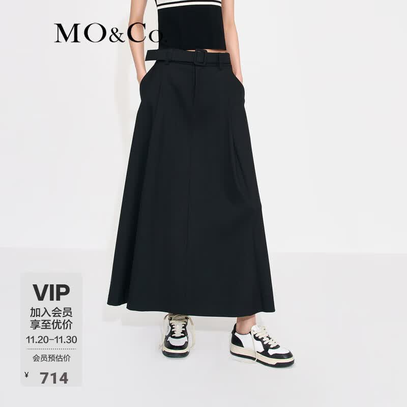MO&Co.�и�������ѹ�޿���A�ְ���ȹɡȹ(������)��Ƹ�ȹ��Ħ���� ��ɫ-��2�� S 160828Ԫ