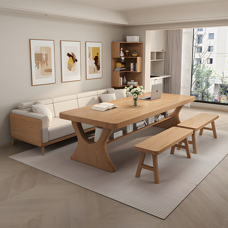 ��ҫ����ʵľ˫����������ó������칫������д����ɳ������ѧϰ�� ʵľ����140*70*75*5cm ��׼�� 1200Ԫ