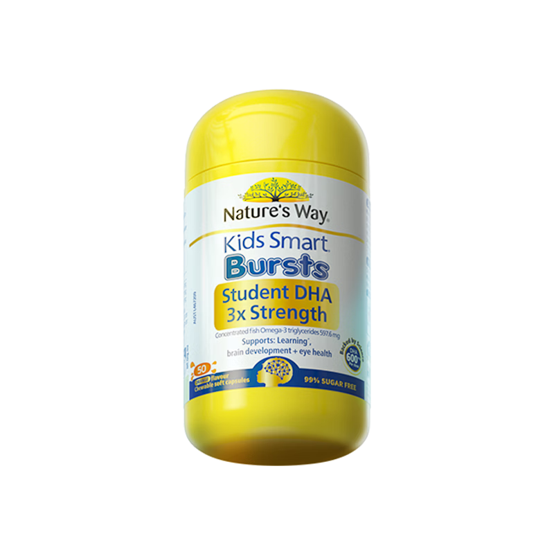 ��˼����Nature's Way������dhaѧ������������6-18���ͯ3-12��ǿ������רע���������� ���������ζ ���Ӱ��ԡ�6��DHA 50��*1ƿ