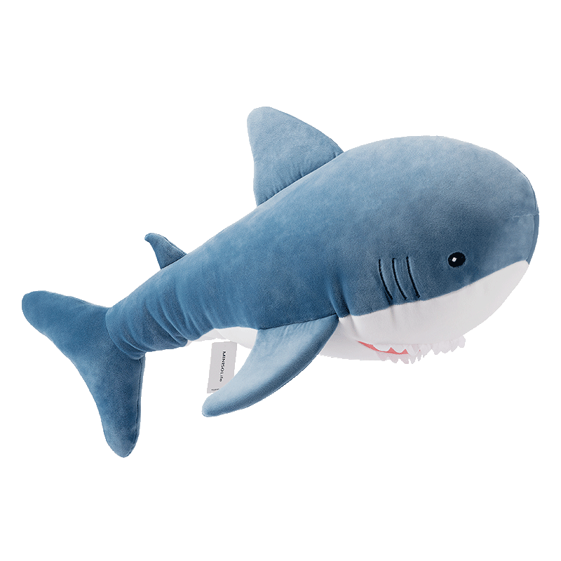名创优品（MINISO）海洋系列鲨鱼公仔生日礼物可爱女生柔软毛绒玩具玩偶情人节礼物抱枕 浅色20*56cm