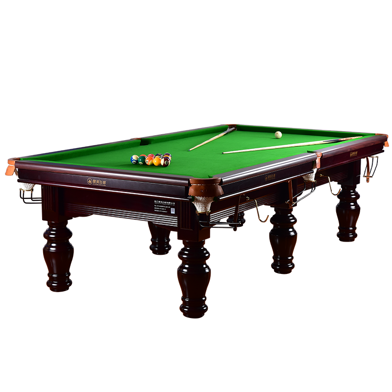 健英JIANYING健英台球桌家用黑8美式标准斯诺克桌球台室内中式八球桌球案JY206 标配（红木色）