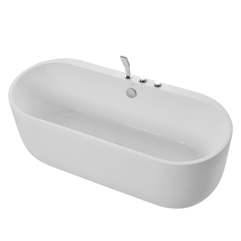 九牧（JOMOO）小户型椭圆形亚克力独立浴缸卫生间独立式浴池家用普通浴缸Y077 【1.5米椭圆三件套浴缸Y077215 】