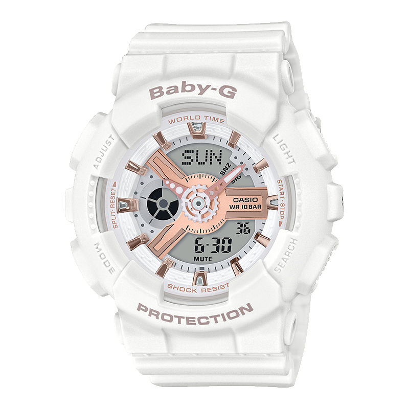 卡西欧（CASIO）手表 BABY-G 主题系列 防震防水LED照明运动女士手表 学生手表 BA-110RG-7A