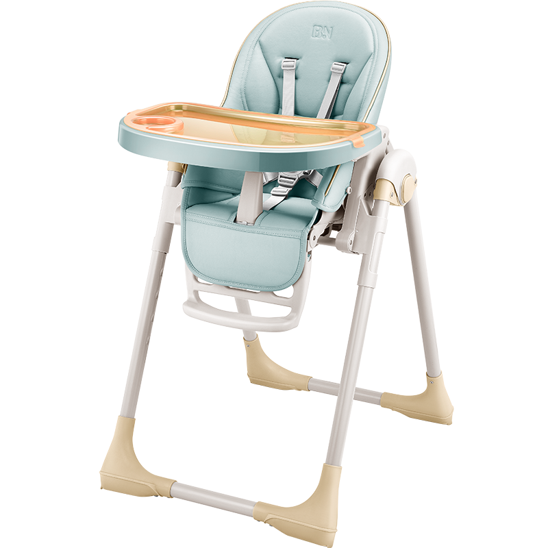 贝能(Baoneo)儿童餐椅 宝宝餐椅 多功能可坐可躺婴儿餐椅 可折叠便捷式吃饭餐桌 旗舰款晨荷绿