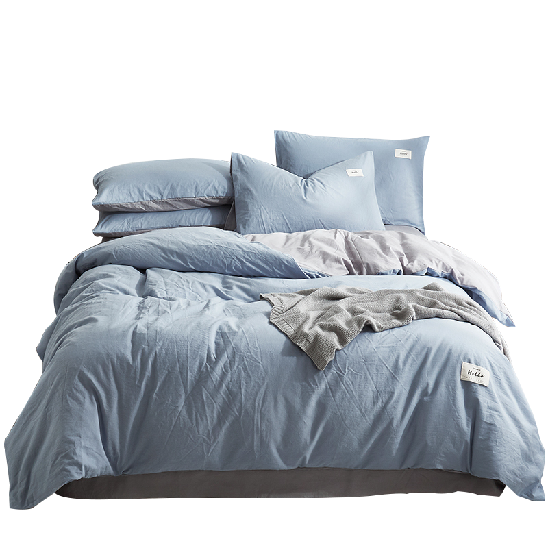 南极人NanJiren 亲肤裸睡四件套 水洗磨毛套件家纺 床上用品被单学生宿舍床单枕套200*230cm被套 1.5米床