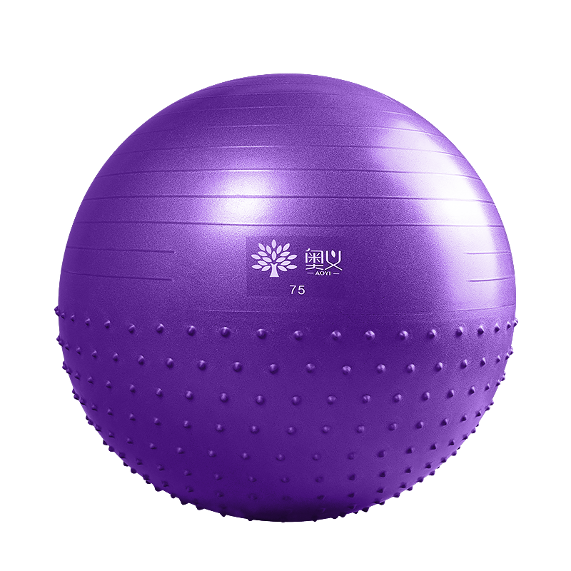奥义按摩瑜伽球 加厚防爆大龙球儿童婴儿感统训练球孕妇助产健身球带气泵 按摩防爆紫色(75cm)