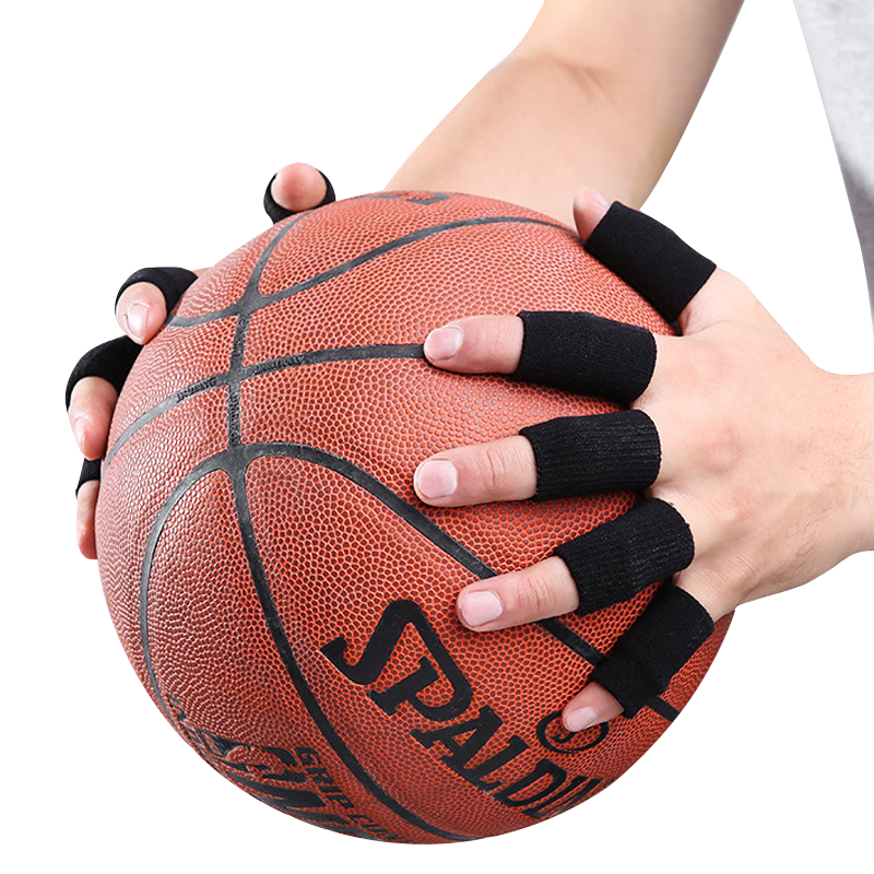 驰动 篮球护指 排球指关节护指绷带套 黑色10只装