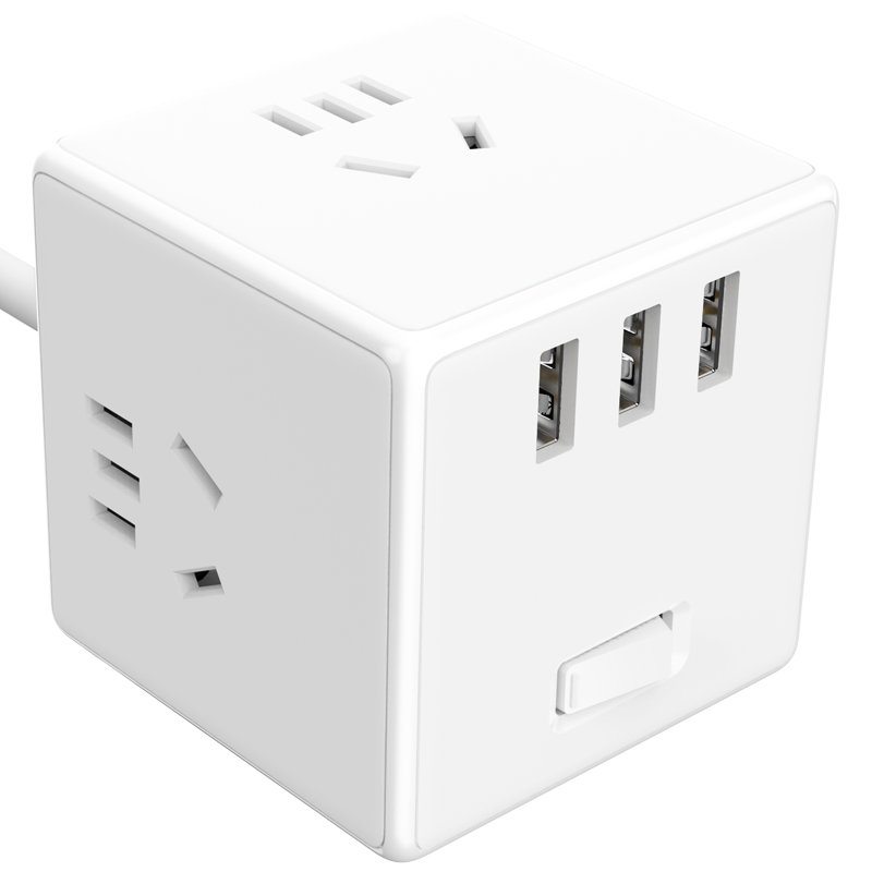 小米（MI）米家魔方转换器/有线版智能USB插座/插线板/插排/排插/拖线板/插板/接线板 3USB接口 全长1.5米