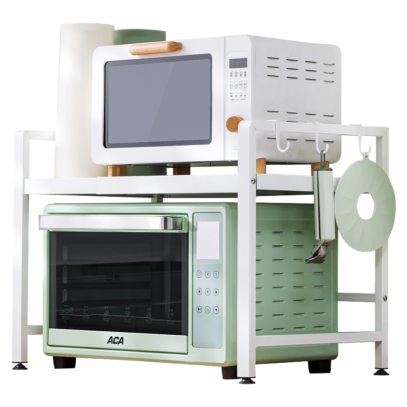纳纳 可伸缩厨房置物架微波炉烤箱架子家用双层台面桌面电饭锅支架收纳