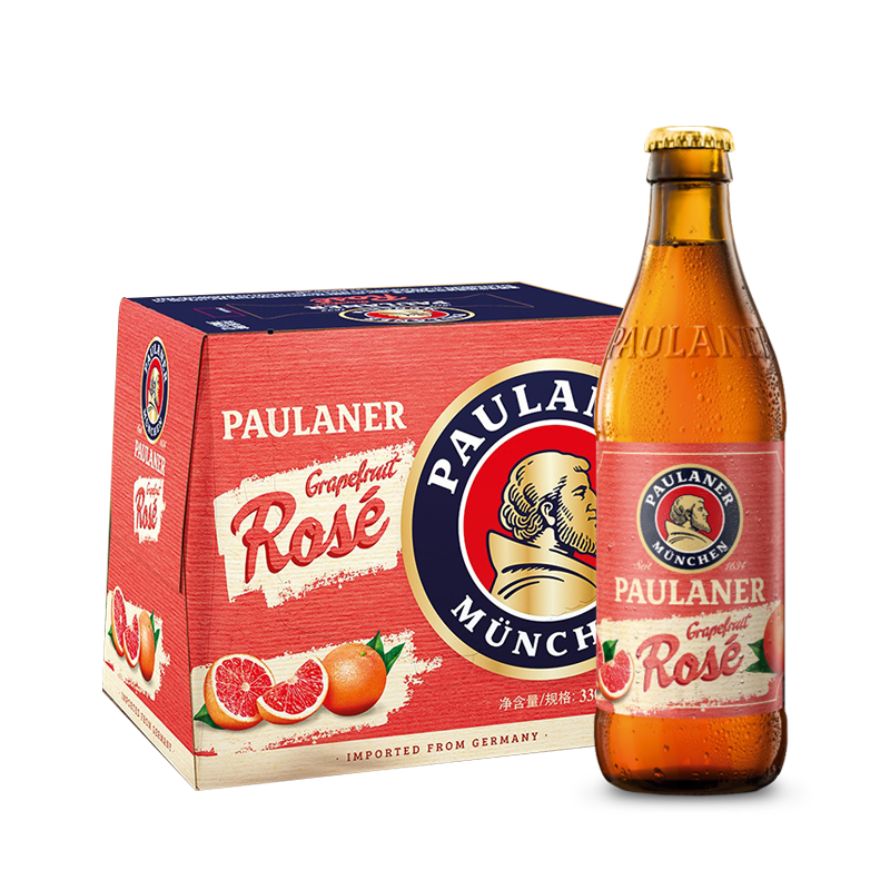 保拉纳（PAULANER）西柚玫瑰红精酿啤酒330ml*12瓶 整箱装德国进口