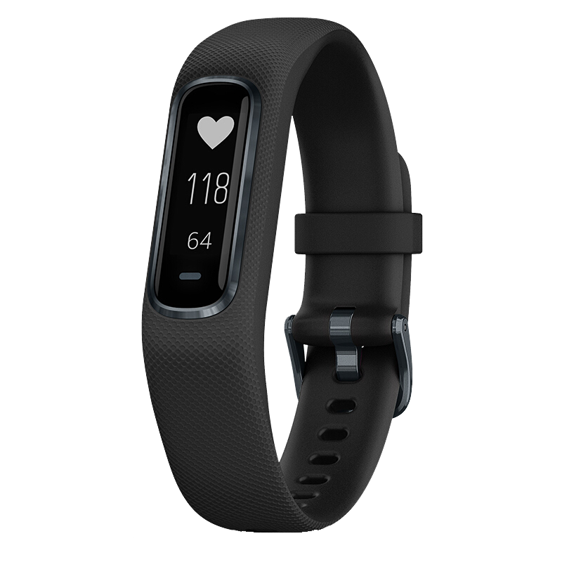 佳明（GARMIN）智能手环vivosmart 4 黑色 血氧饱和心率睡眠监测游泳运动手表来电提醒智能通知手环 标准腕带