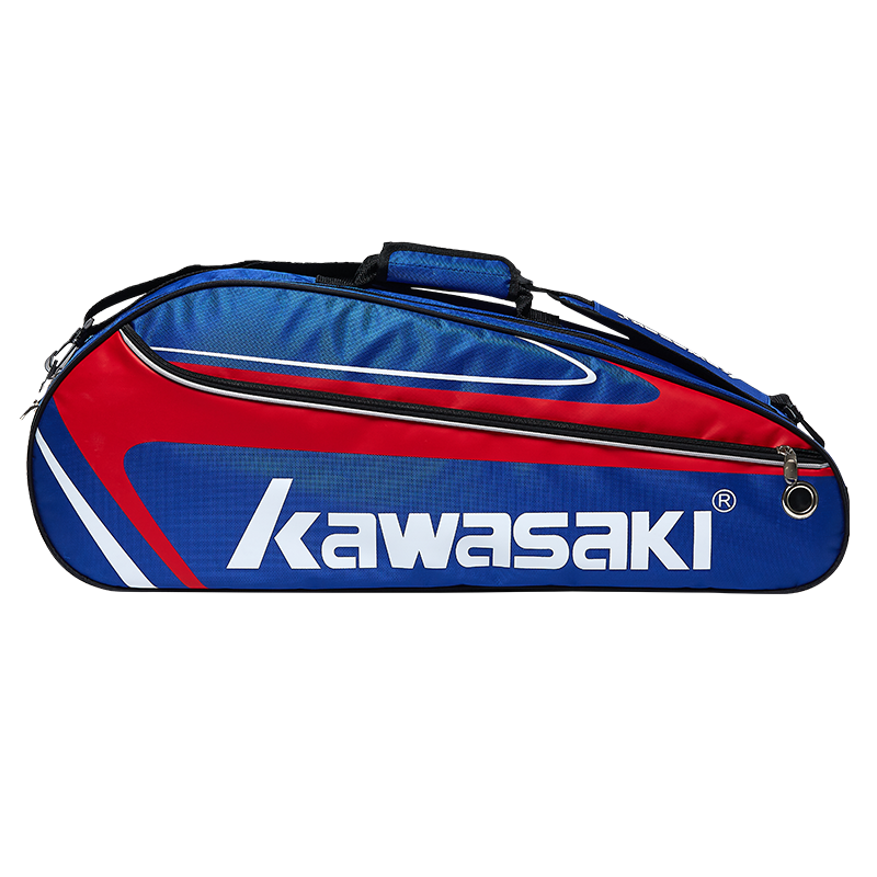 川崎KAWASAKI羽毛球包单肩背包网球包男女独立鞋袋羽毛球拍包8327蓝红