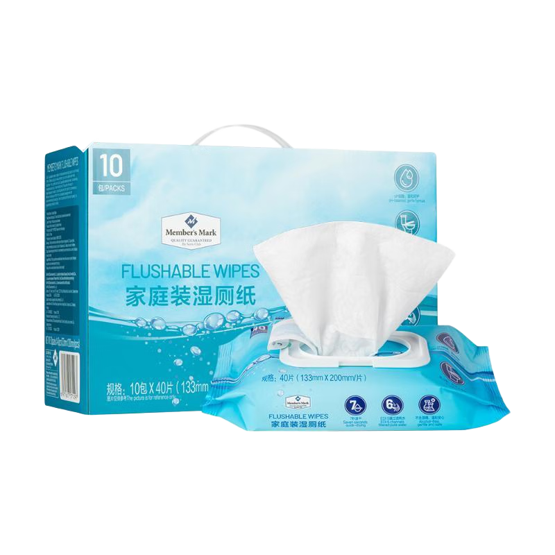 Member's Mark ��ͥװʪ��ֽ 10��*40Ƭ(133mm*200mm/Ƭ) 40Ƭ*10�� 47.88Ԫ