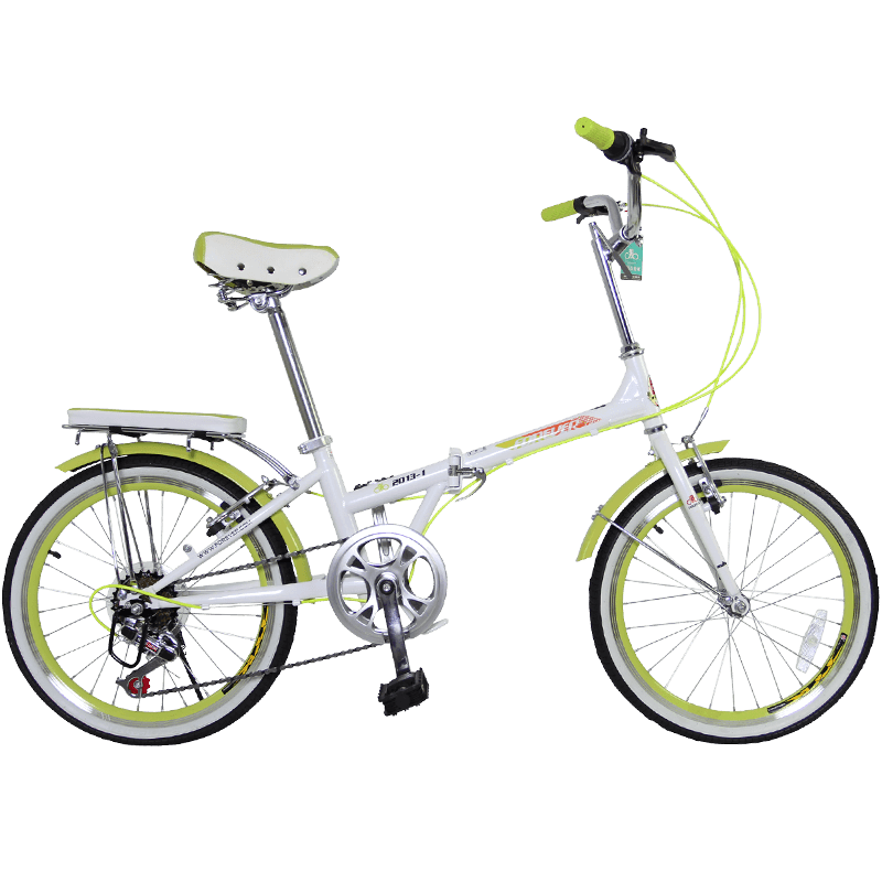 永久7变速20英寸折叠自行车清新快装型高碳钢车架男女式学生单车城市通勤车 YE2013 苹果绿
