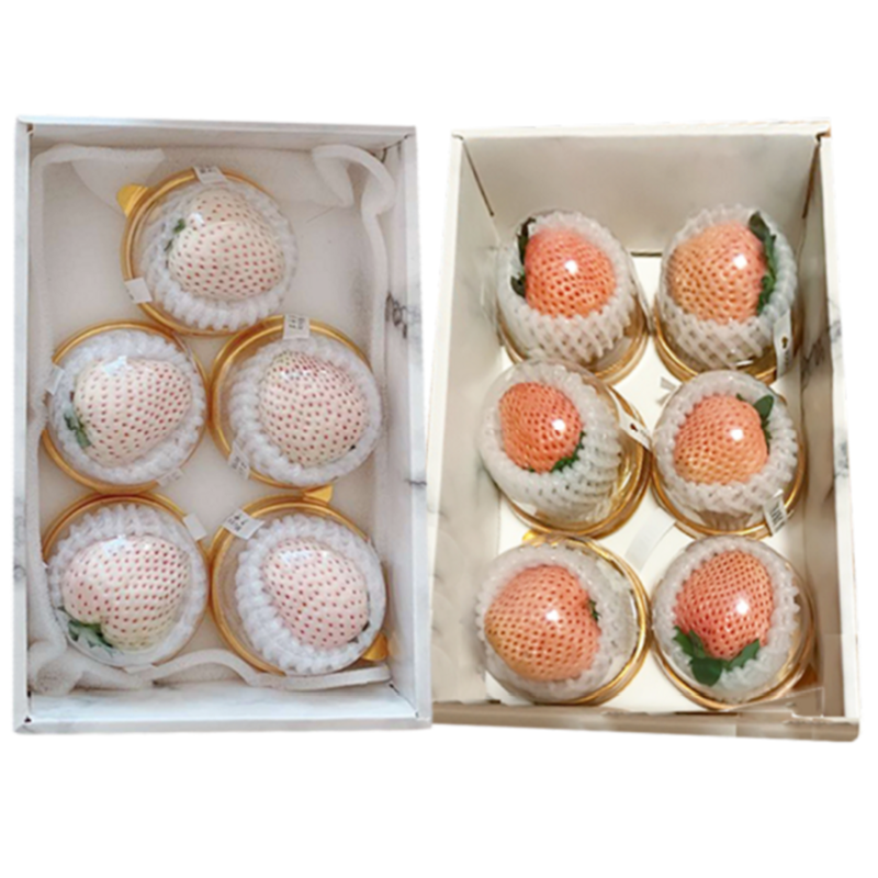 【顺丰空运】日本品种白草莓白雪公主草莓礼盒装每颗草莓单独包装新鲜清甜 天使2盒*6颗+淡雪2盒*6颗