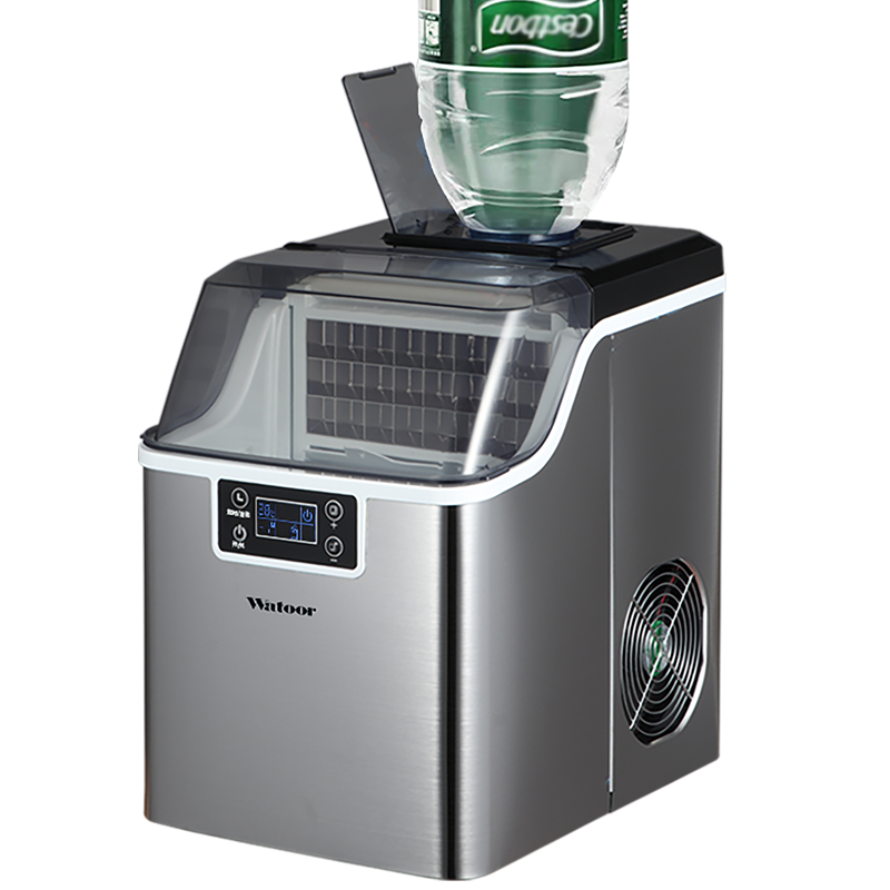 沃拓莱（Watoor） 制冰机商用全自动小型奶茶店25kg/30kg方冰家用KTV酒吧轰趴食堂冰块机 24方冰格-两种进水-不锈钢升级款