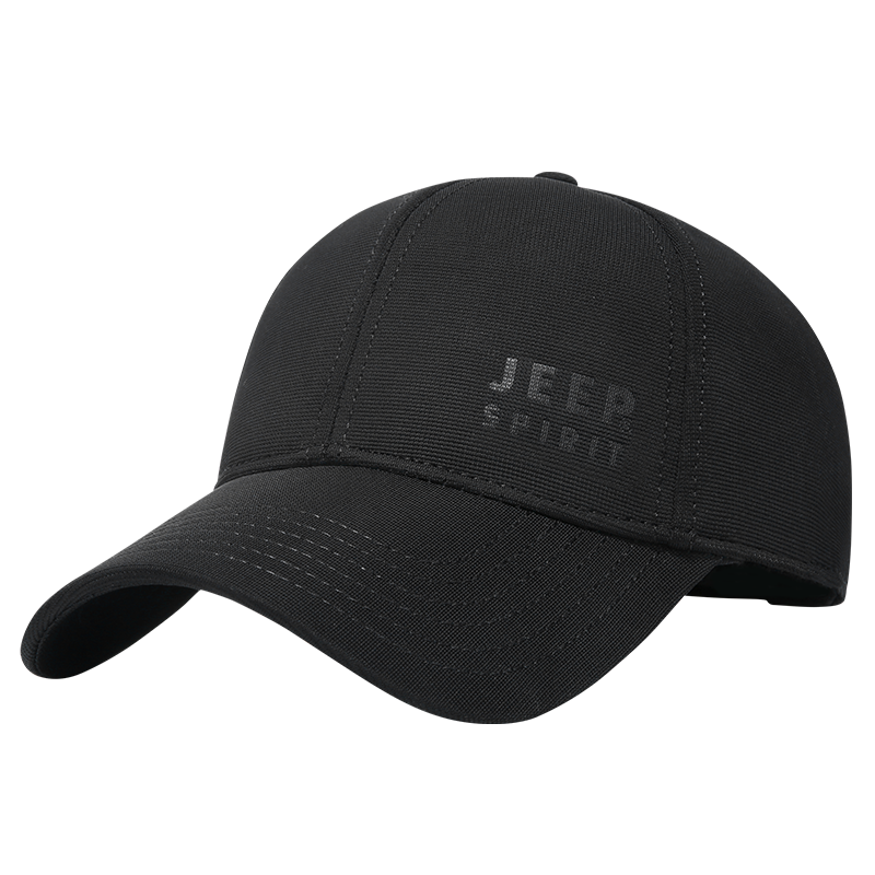 吉普（JEEP）帽子男士棒球帽简约潮流四季鸭舌帽情侣款男女式帽子休闲户外运动防晒遮阳帽A0362 黑色