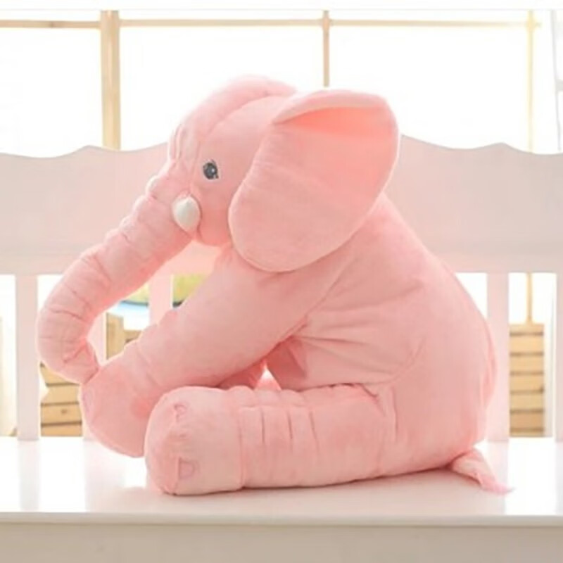 大象毛绒玩具公仔睡觉安抚大象抱枕枕头婴儿玩偶布偶陪睡布娃娃 粉色 60厘米公仔