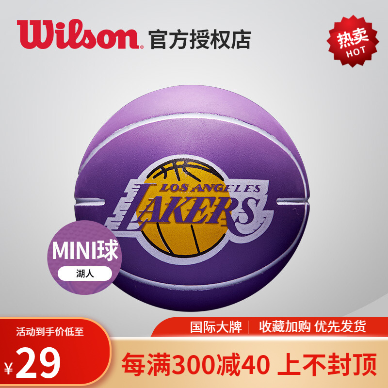 Wilson威尔胜 NBA球队系列迷你6厘米小篮球橡胶弹力球儿童玩具球 1号 湖人【迷你球】