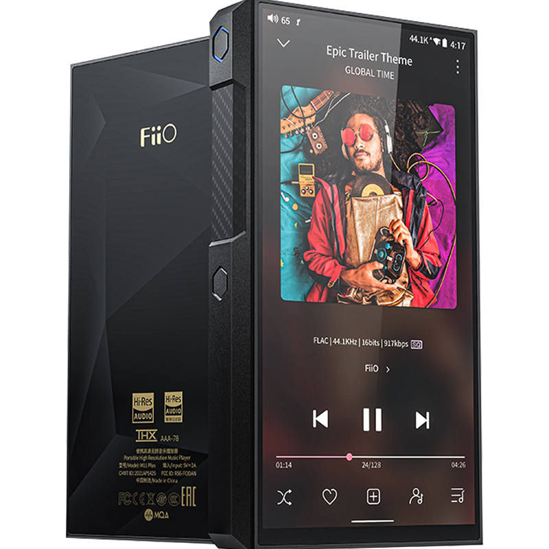 飞傲（FiiO） M11 Plus HiFi播放器mp3无损音乐安卓便携蓝牙WiFi平衡DSD解码 黑色【ESS版】