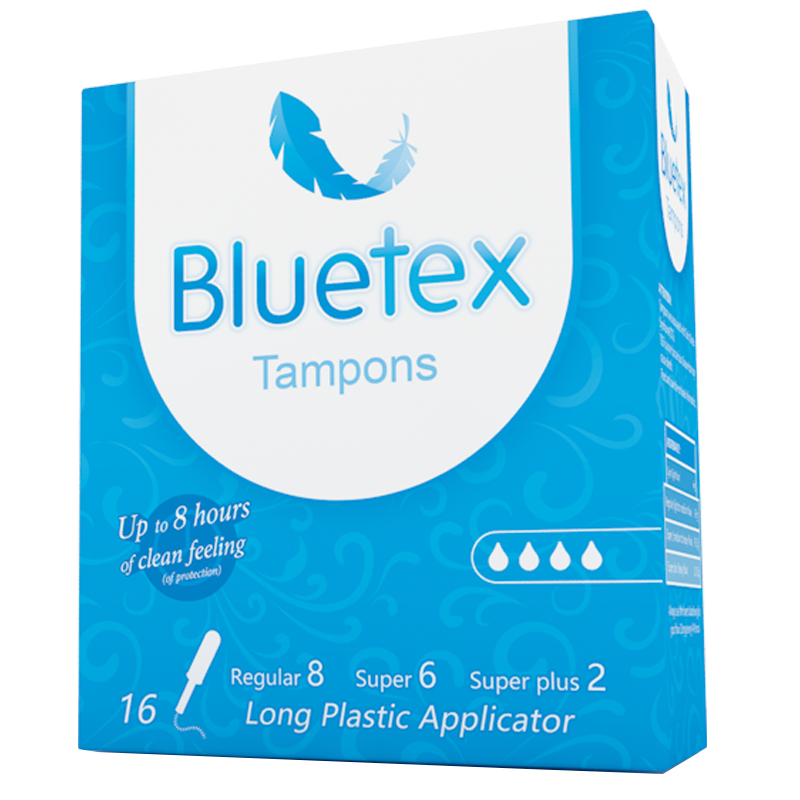 蓝宝丝(Bluetex)卫生棉条 月经姨妈棒长导管式混合16支（8支普+6大+2超大）游泳专用内置卫生巾进口