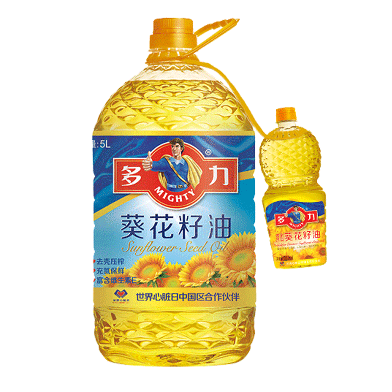 多力葵花籽油5L+238ml 食用油  含维生素e（新老包装随机发放）