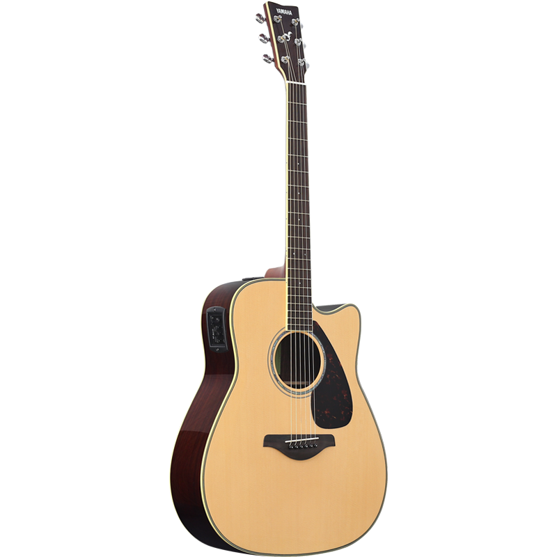 雅马哈（YAMAHA）FG830吉他初学者民谣电箱琴面单板木吉他 FGX830C 电箱款-原木亮光41寸