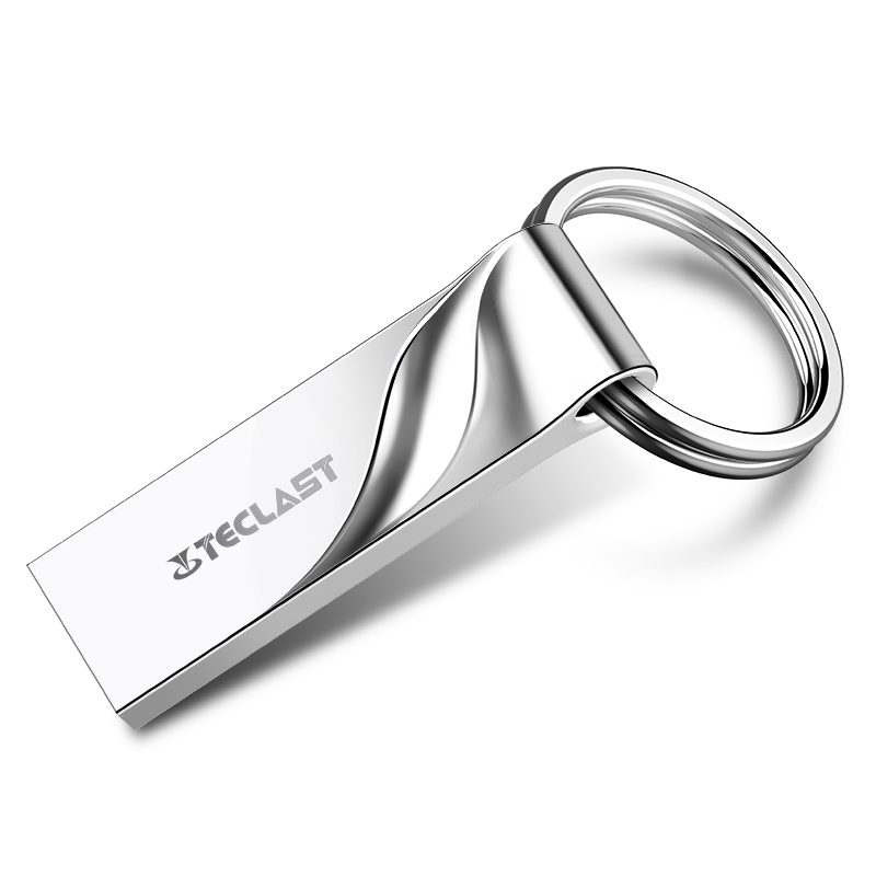 台电（Teclast）8GB USB2.0 金属U盘 NEX系列 亮银色 招标投标小U盘 防水抗摔便携圆环车载优盘