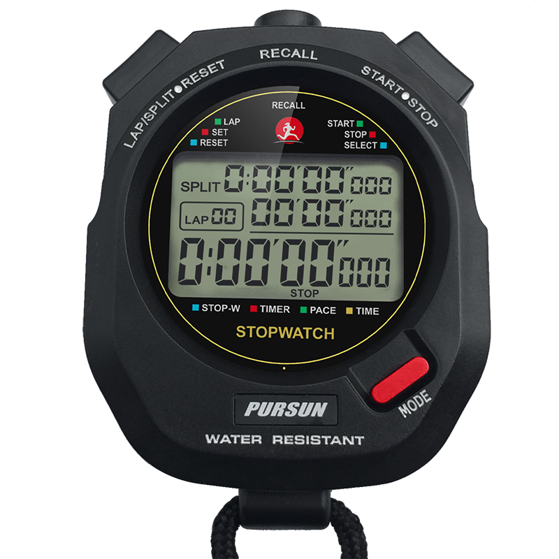 秒表计时器追日PS-1006千分秒计时表 100道记忆 田径赛事跑步电子表 裁判计时器 黑色