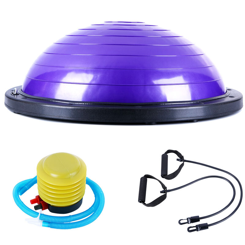 山品良造 bosu球波速球半圆平衡球加厚防爆瑜伽半圆平衡球波束球健身半球 紫色 减压环款 更多瑜伽球尺寸