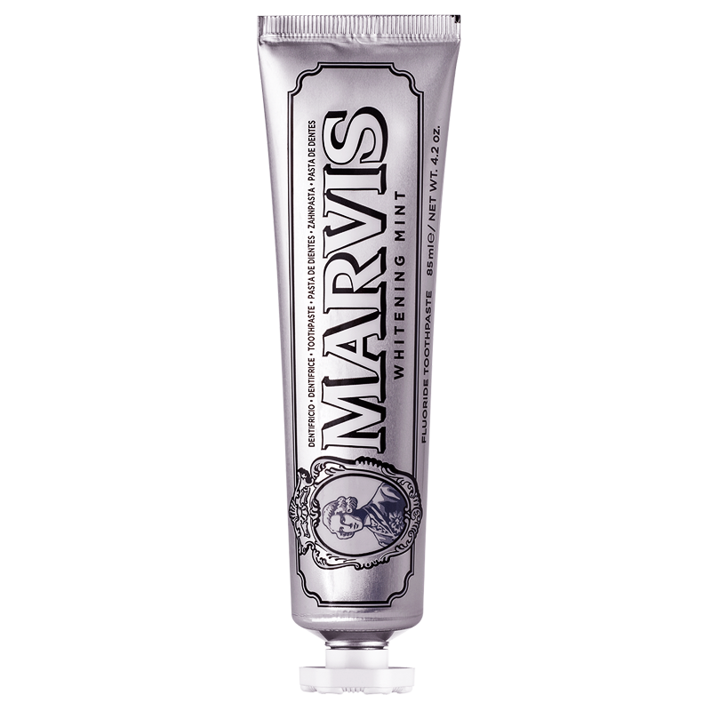 Marvis 玛尔仕 冷感亮白薄荷牙膏85ml（银色）亮白皓齿 持久留香 呵护牙龈  意大利原装进口  玛尔斯
