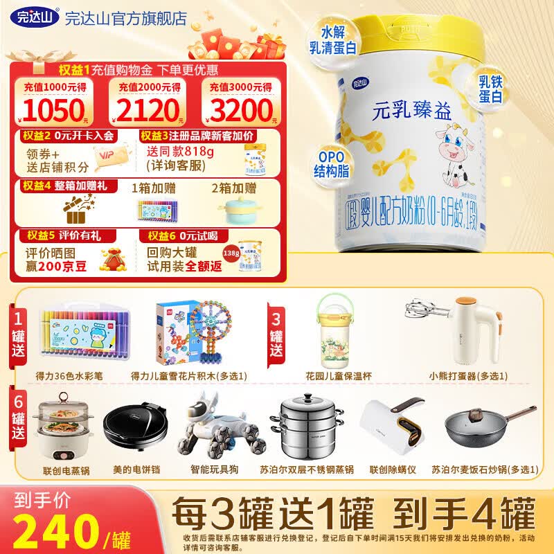 ���ɽ�¹���Ԫ������Ӥ���䷽�̷�1�Σ�0-6����Ӥ����һ���̷۹�װ1��818g*1��