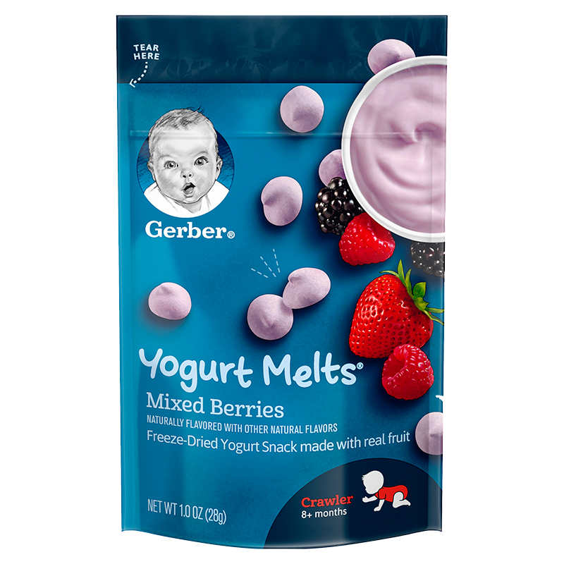 嘉宝Gerber  婴儿溶豆 混合莓果酸奶溶豆 三段（8个月以上）28g/袋 美国原装进口