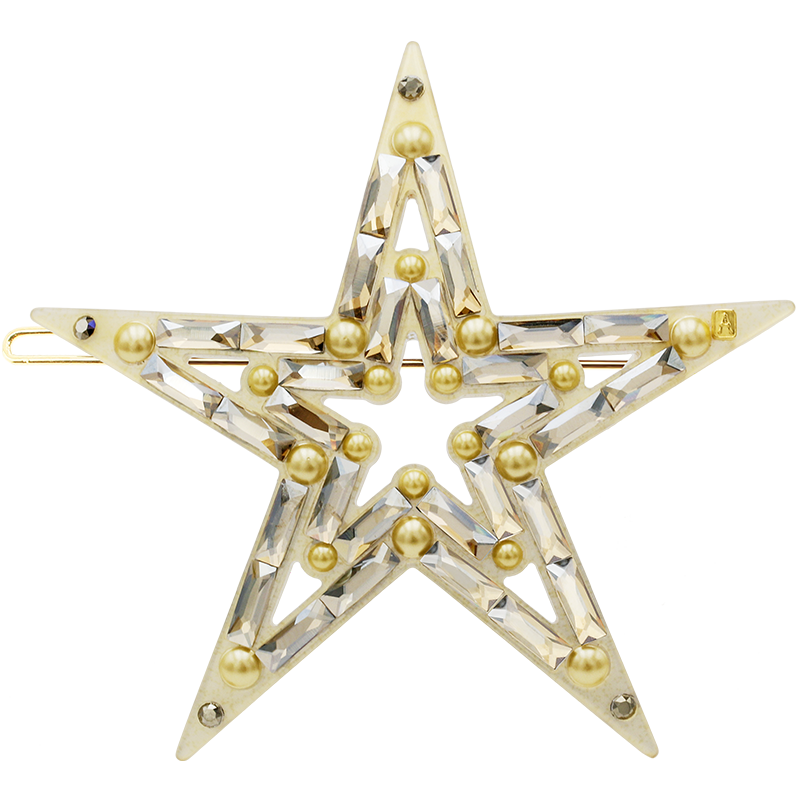 明星同款ALEXANDRE DE PARIS法国亚历山大夜星系列边夹发饰ATB-17065-02 D 金色