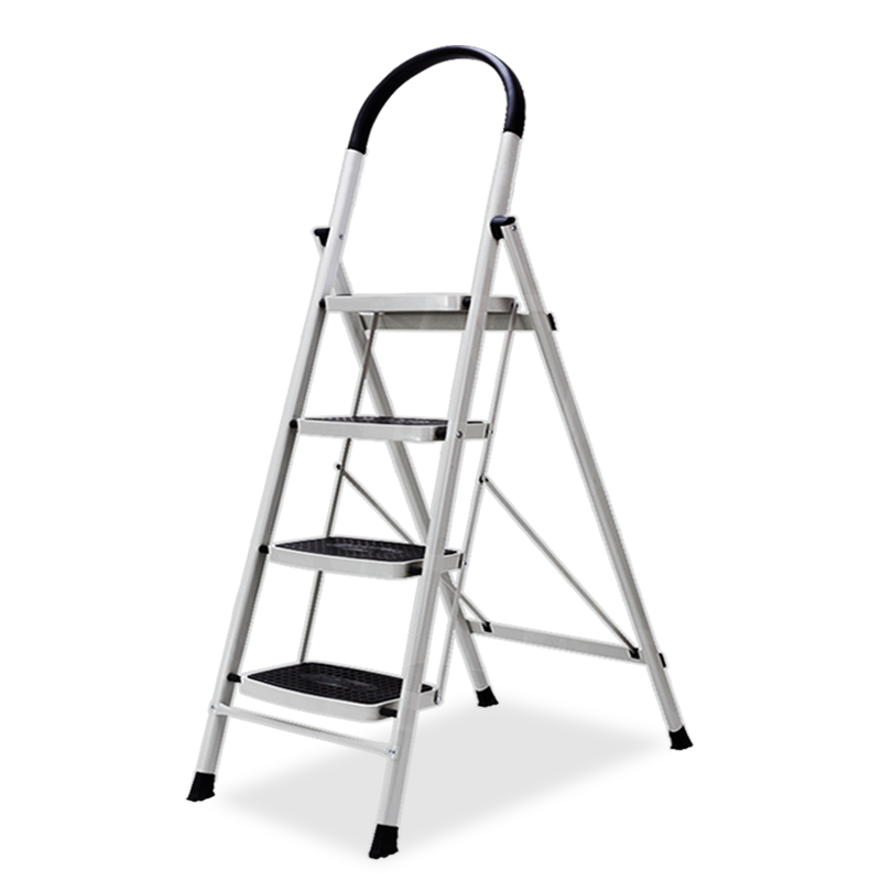 奥鹏 梯子家用 四步折叠梯子加厚钢管铁梯宽踏板人字梯单侧工程梯 AP1264