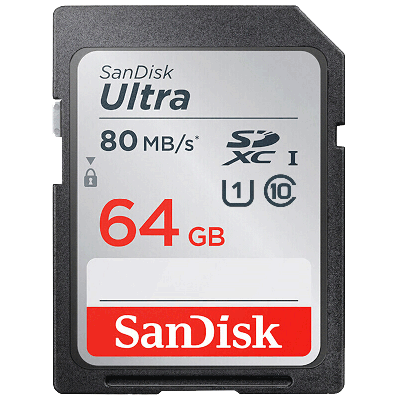 闪迪(SanDisk)64G SD卡 微单佳能单反相机内存卡 读100MB/S 摄像机高速存储卡