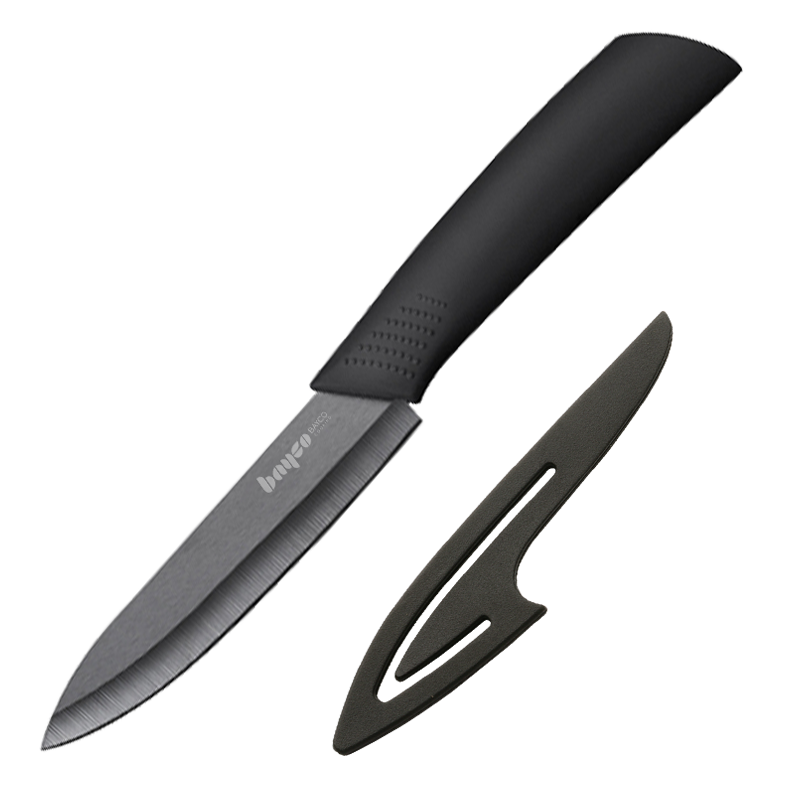 拜格BAYCO陶瓷刀4英寸黑刃陶瓷水果刀带刀鞘无需磨刀BD8022