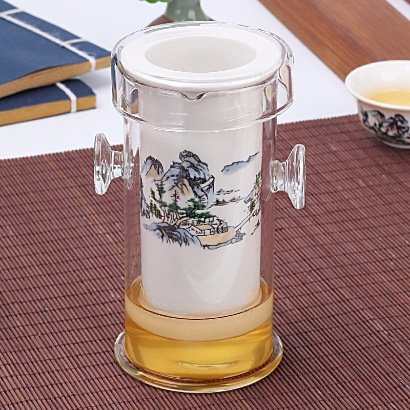 【蓝山水】豹霖红茶茶具泡茶壶 玻璃冲茶器双耳杯陶瓷功夫茶具茶壶过滤