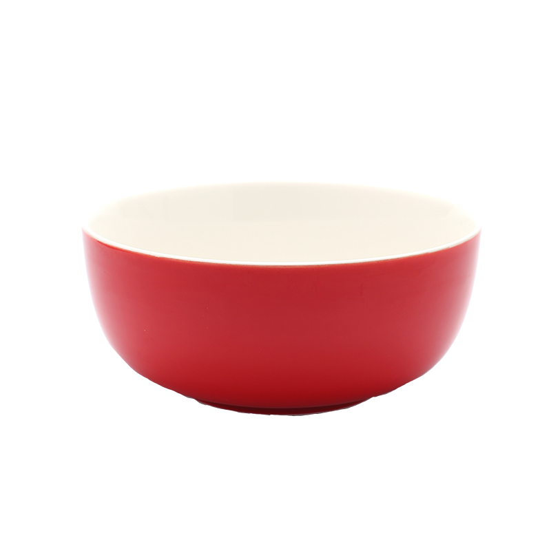 佳佰 喜庆红6英寸泡面碗汤碗大饭碗 简约韩式日式餐具陶瓷碗